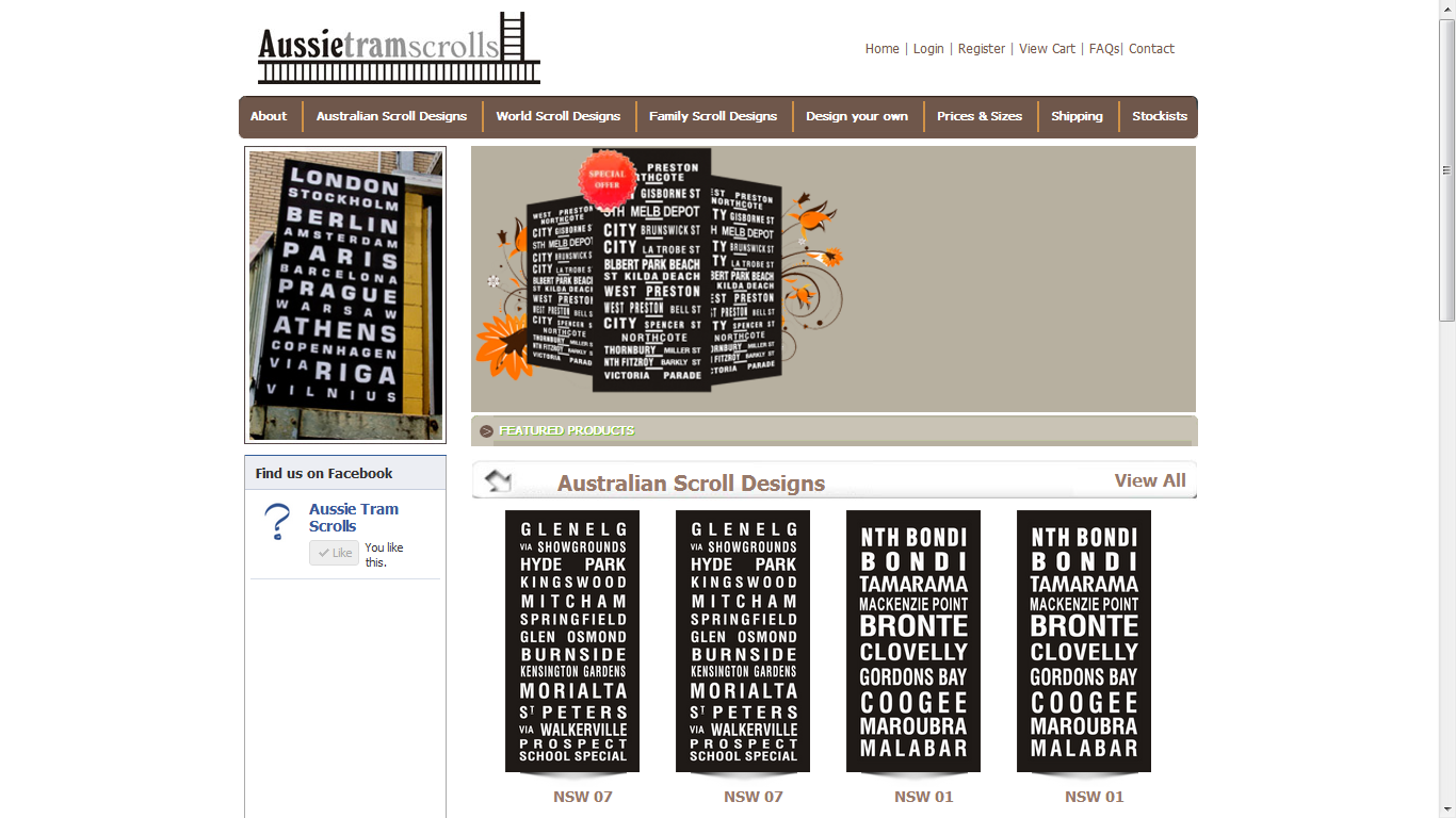 Tram Scrolls Shop Ecommerce Wesbsite Australia Developer